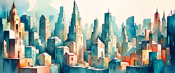 Obraz premium illustrazione di veduta architettonica con elementi astratti a tema geometrico surreale