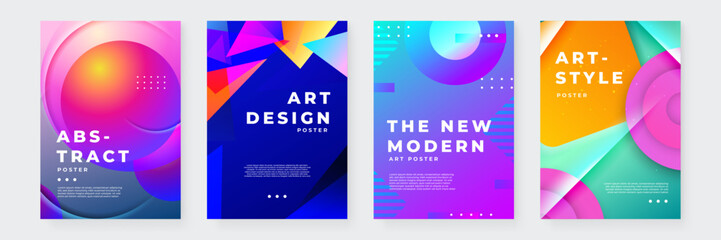 Modern Abstract Art Posters with Geometric Designs