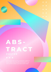 Obraz premium Modern Art Design Poster with Colorful Abstract Shapes. A contemporary art design poster showcasing vibrant, overlapping geometric shapes, providing a dynamic and creative visual appea