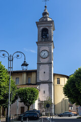 Exterior view of the Parish Church of San Pellegrino in San Pellegrino Terme, Bergamo, Italy.