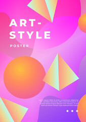 Obraz premium Modern Abstract Art Posters With Vibrant Geometric Designs. Perfect for creative art presentations, contemporary interiors, or stylish decoration ideas