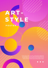 Colorful Abstract Geometric Design Art Poster With Gradient Shapes