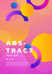 Fototapeta premium Colorful Abstract Geometric Design Art Poster With Gradient Shapes