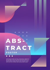 Obraz premium Modern Abstract Art Posters With Vibrant Geometric Designs. Perfect for creative art presentations, contemporary interiors, or stylish decoration ideas