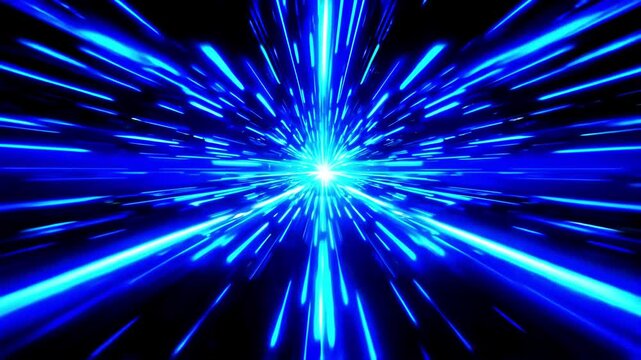 Energetic Abstract Blue Light Burst Synonymous with Futuristic HighSpeed Technology : Generative AI