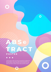 Colorful Abstract Geometric Design Art Poster With Gradient Shapes