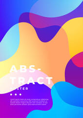 Naklejka premium Modern Art Design Poster with Colorful Abstract Shapes. A contemporary art design poster showcasing vibrant, overlapping geometric shapes, providing a dynamic and creative visual appea