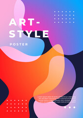 Obraz premium Modern Art Design Poster with Colorful Abstract Shapes. A contemporary art design poster showcasing vibrant, overlapping geometric shapes, providing a dynamic and creative visual appea