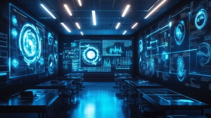 A futuristic look of a classroom at a medical school that incorporates artificial intelligence. More than 400 people attended the virtual workshop on, AI Generative