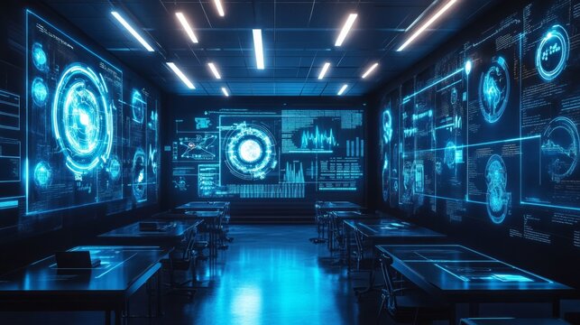 A futuristic look of a classroom at a medical school that incorporates artificial intelligence. More than 400 people attended the virtual workshop on, AI Generative