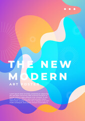 Modern Art Design Poster with Colorful Abstract Shapes. A contemporary art design poster showcasing vibrant, overlapping geometric shapes, providing a dynamic and creative visual appea