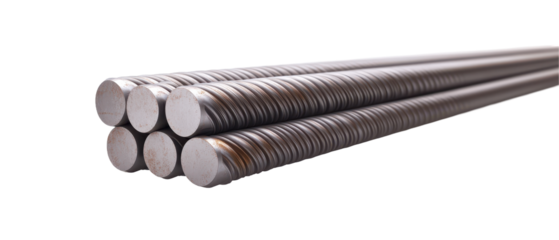 A long metal rod with six round ends. transparent background