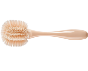A white brush with a long handle. transparent background