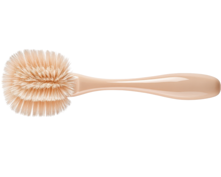 A white brush with a long handle. transparent background