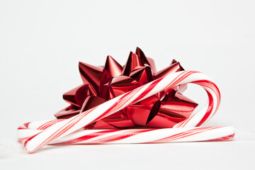 Christmas bow and candy