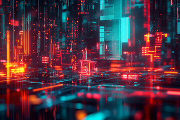 Obraz premium Technology pattern and illustration background