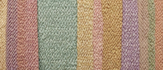 A pastel color close-up of fabric material  spread out as a background, showing intricate patterns and textures