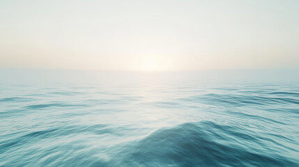 Fototapeta premium serene ocean view captures gentle waves and soft colors of horizon, evoking sense of calm and tranquility