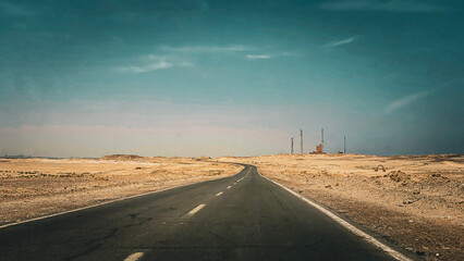 Desert Road in Egypt 