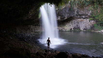 Amazing tropical waterfall in Australia killen falls near byron bay