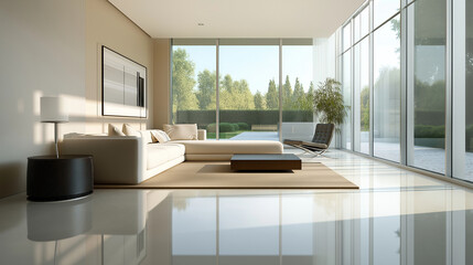 Fototapeta premium modern living room with white furniture