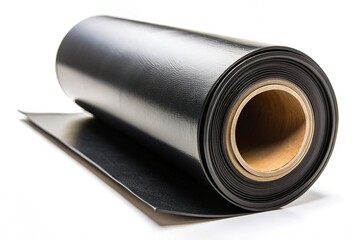 Black PVC Roll on White Background - Documentary Style