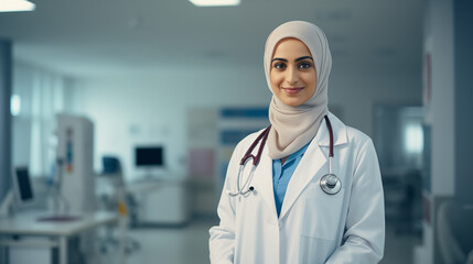 portrait of arab woman doctor