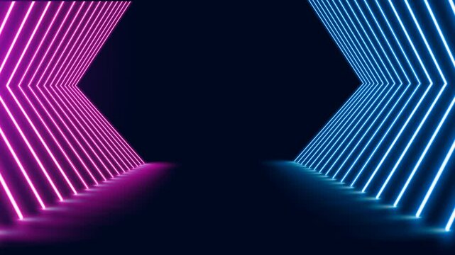 Neon futuristic pink blue lights modern simple stage
