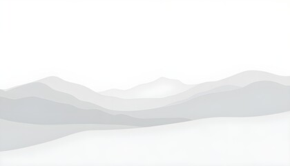 An abstract nature vector illustration featuring minimal landscape art with soft, flowing lines representing mountains. 