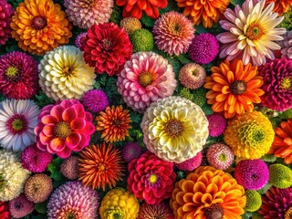 Blooming flowers from above; stunning floral vistas.