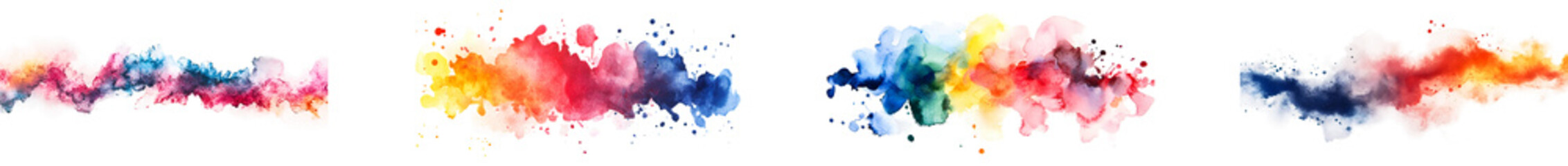 Obraz premium Vibrant watercolor splash set for arts and crafts isolated on transparent background