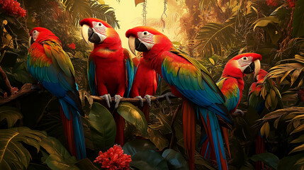 Obraz premium blue and red macaw ara ararauna
