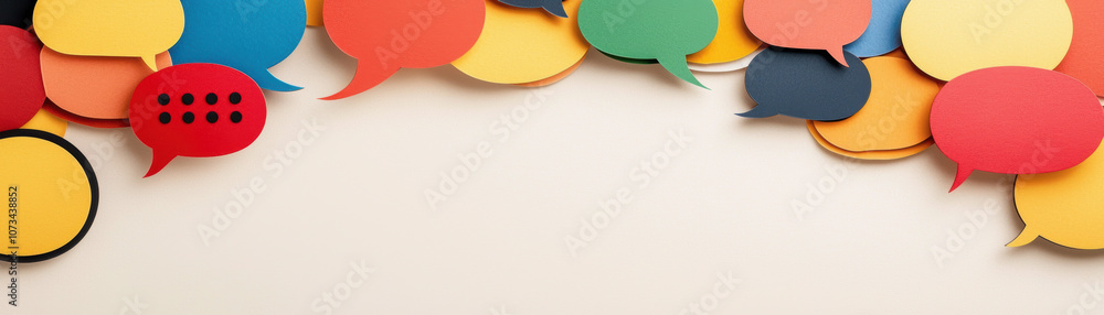 Aufkleber colorful speech bubbles in various shapes and sizes, creating a vibrant and engaging background for 