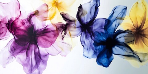 Colorful ink watercolor paint in water textured pattern background.Macro.AI Generative.