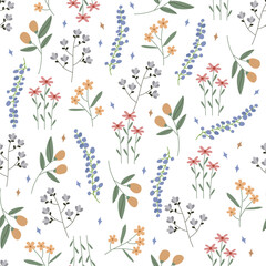 seamless floral pattern. background of small flowers. Small flowers scattered over a 
background. vector for printing on surfaces.cloth, wallpaper, postcard, greeting cards, wedding invite ,gift paper