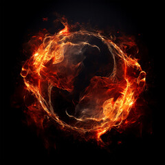 Fototapeta premium circle fire on dark background