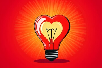 Heart-Shaped Lightbulb Illustration