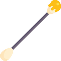 Cotton swab dipped in honey, showing the concept of natural medicine or beauty treatment