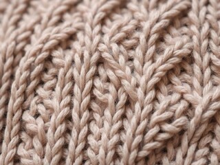Close-up shot of cozy knitted fabric with intricate cable knit pattern, pattern, detail