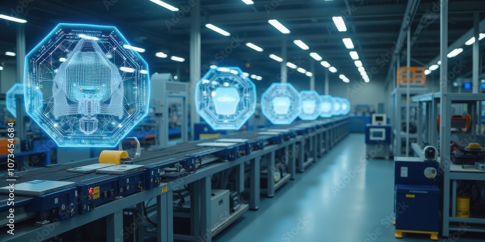 Aufkleber advanced ai technology in modern factory setting