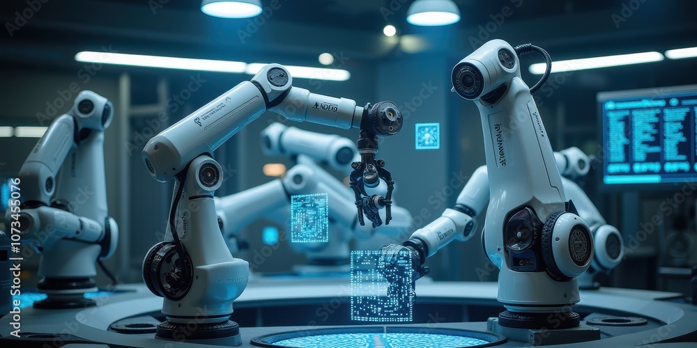Poster advanced ai robotics in precision manufacturing