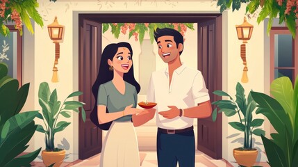 Couple Celebrating Diwali