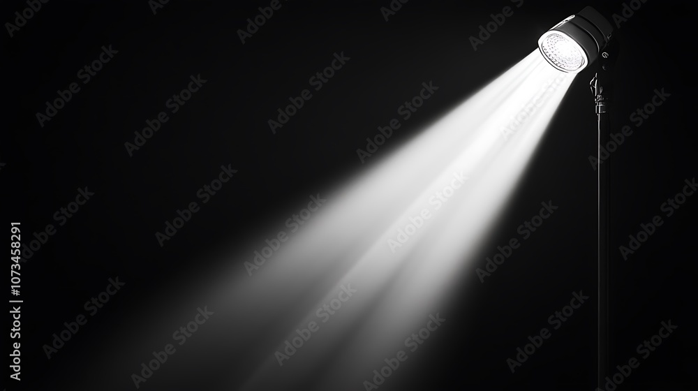 Poster a spotlight illuminating a dark space, creating a dramatic effect.