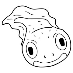 tadpole illustration hand drawn outline vector