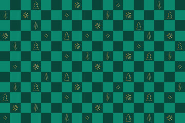 Checkered Shape Seamless Christmas Texture Pattern. Xmas Holiday Festival Season Element Vector Illustration For Sweater Print, Gift Wrapper Package, Ethnic Dress Etc.