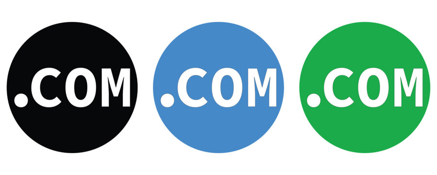 Http domain concept icon vector set, dot com domain icon vector set isolated on white background.