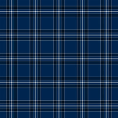 Plaid repeat pattern.Checkered tartan gingham seamless pattern in blue. Geometric graphic vector illustration background design for fabric and prints.