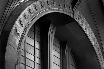 Fototapeta premium Monochrome Abstract Architecture with Geometric Patterns