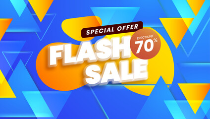 Bright Flash Sale Background With 70 Percent Discount Offer Advertisement