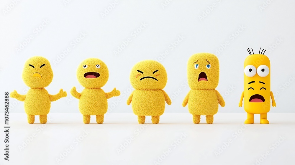 Aufkleber comprehensive set of yellow emoji icons featuring a range of facial expressions and emotional reacti